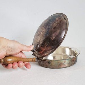 VINTAGE Silver Plated Silent Butler Pan Ash Crumb Catcher silverplate